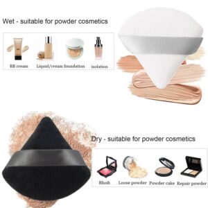 24 Pieces Powder Puff, Triangle Makeup Puff Cotton Powder Face Washable Body Powder Puff for Loose Powder Body Cosmetic Foundation Sponge Makeup Tool (8B8W8N)