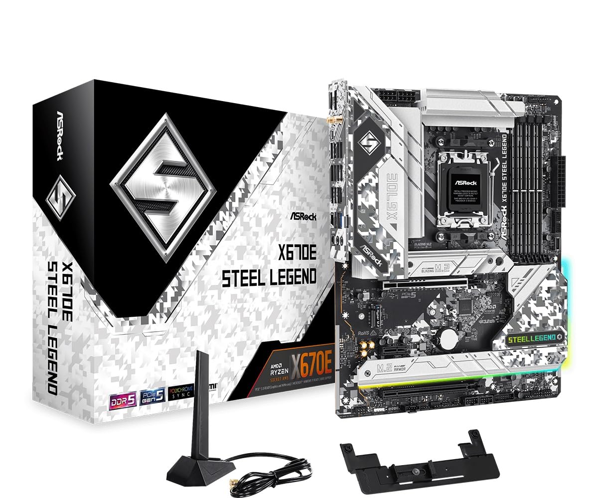 ASRock X670E Steel Legend Support AMD AM5 RYZEN 7000 Series Processors Motherboard