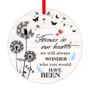 flyab baby christmas in heaven ornament angel baby memorial christmas ornaments miscarriage ornament for christmas tree remembrance sympathy gifts for loss of baby infant child in memory of baby