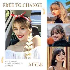 FLUFYMOOZ Clip in Bangs 100% Human Hair, Bangs Hair Clip Extensions, Clip on Bangs Wispy Bangs French Bangs Fringe with Temples Hairpieces for Women, Fake bangs for Daily Wear(Wispy Bangs Dirty Blonde)