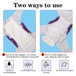 3 Pack Reusable Adult Cloth Diaper with Diaper Inserts, Teen Adult Diapers, TPU Leak-Proof Nappy Cover, Incontinence Nappy