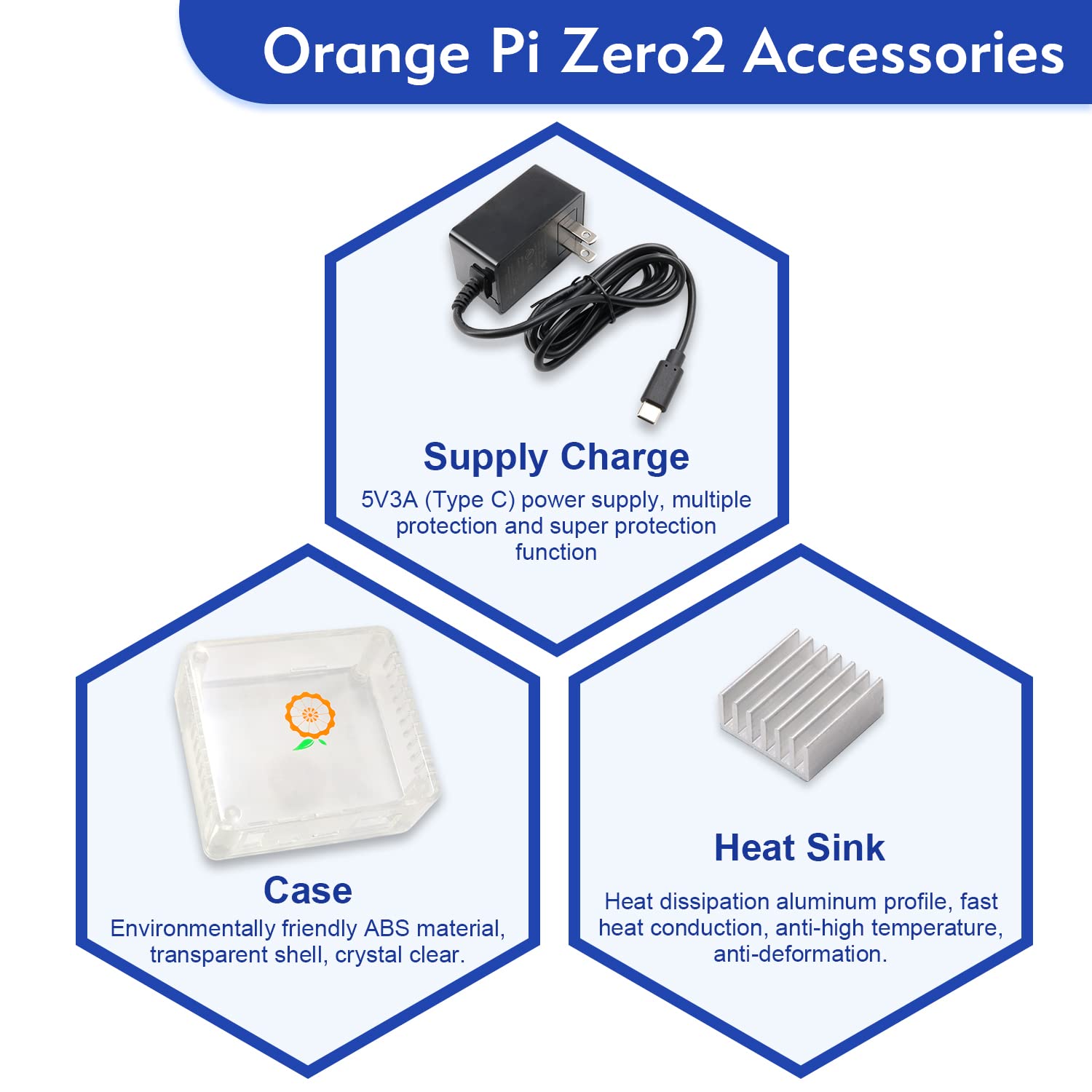 Orange Pi Zero 2 1GB DDR3 Allwinner H616 Quad Core 64 Bit with 2MB SPI Flash, Support WiFi+BT5.0,Gigabit Ethernet, Open Source Computer Run Android,Ubuntu,Debian(Zero2+Heat Sink+Case+Power Supply)