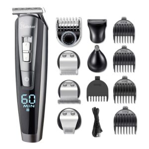 hatteker hair clipper beard trimmer kit for men cordless hair mustache trimmer hair cutting groomer kit precision trimmer waterproof usb rechargeable 5 in 1