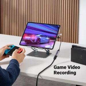 UGREEN Video Capture Card 4K HDMI to USB-A/USB-C HDMI Capture Card Full HD 1080P USB 2.0 Capture Video and Audio Recording for Gaming, Streaming, Teaching, Video Conference