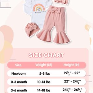 Tomolant baby girl clothes 0-3 months baby girl outfit long sleeve rainbow romper 0-3 months baby girl clothes baby girls' clothing pink flared pants fall winter baby girl outfits 0-3 months