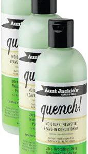 Aunt Jackie's Quench Moisture Intensive Leave-in Conditioner, Shea butter & Olive Oil, 12 Fl.Oz (374840) (Pack of 3)