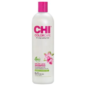 chi colorcare color lock shampoo, locks in color & replenishes moisture for color-treated hair, sulfate, paraben, & cruelty-free, 25 oz