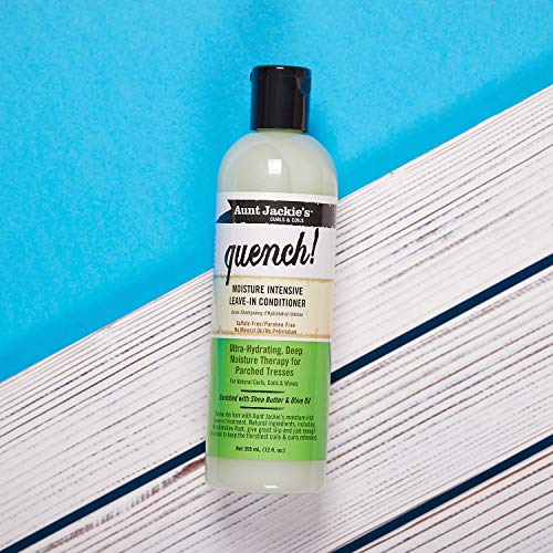 Aunt Jackie's Quench Moisture Intensive Leave-in Conditioner, Shea butter & Olive Oil, 12 Fl.Oz (374840) (Pack of 3)