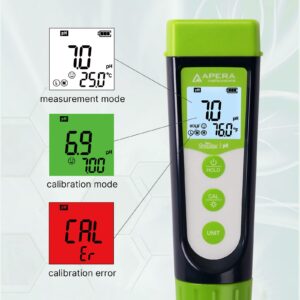 Apera Instruments AI101G GroStar Series GS1 pH Pen Tester Kit with Replaceable Double-Junction pH Probe for Hydroponics Water Quality Testing, Gen II