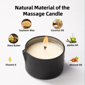 LUXMASA Soybean Wax Warming Massage Oil Candle for Stress Relief and Skin Moisturizing, Romantic Gift SPA Use Home Scented Candle Body Oil Caramel Whisky Scent 2.35 OZ