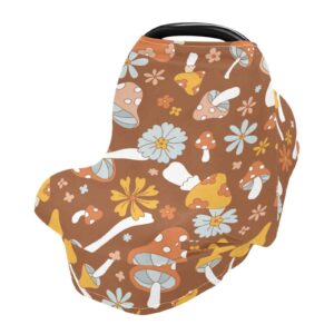 kigai soft baby car seat covers retro floral mushrooms canopy for infants strollers canopies for newborns babies nursing apron cover for breastfeeding