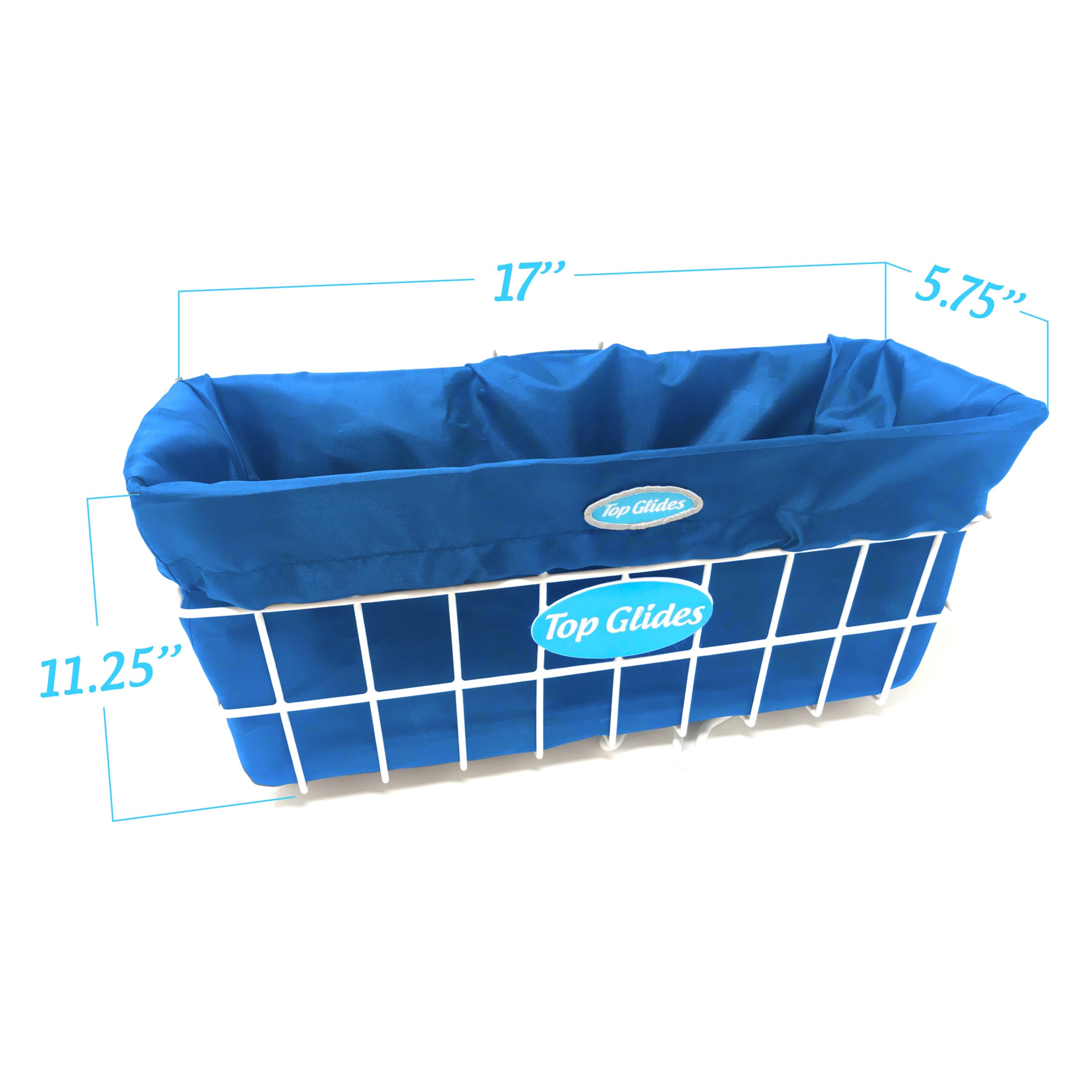 Bundle: Premium Wire Walker Basket with Free Washable Basket Liner (Blue)