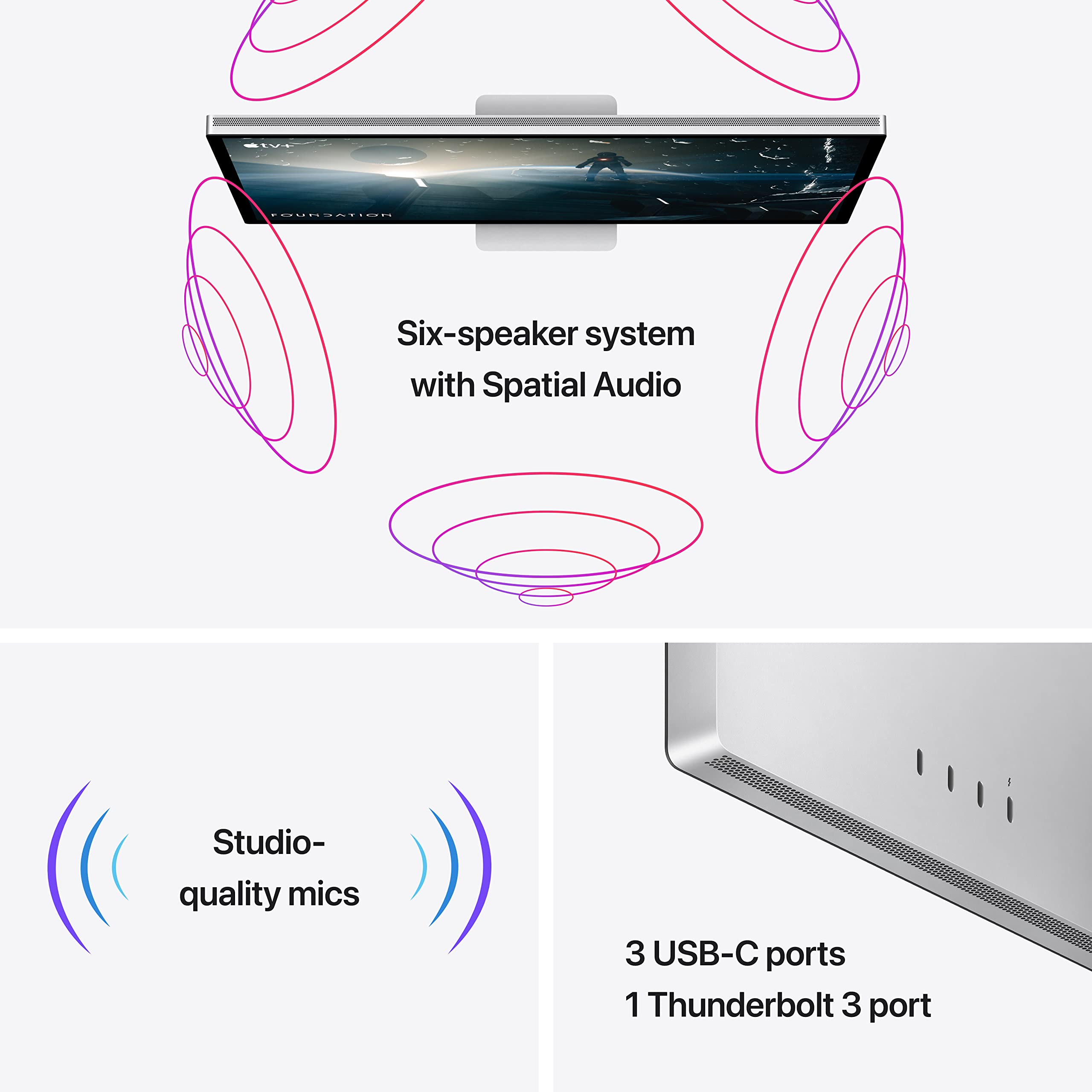 Apple 27 Inches Studio Display - Standard Glass - Tilt-Adjustable Stand ​​​​​​​ (Renewed)