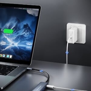 USB C HUB, DockteckExpand USB-C Multiport Adapter 5 in 1 with 4K HDMI, 100W Power Delivery, 3 USB 3.0 Data Ports for MacBook Pro/Air, iPad Pro/Air/Mini 6 and More