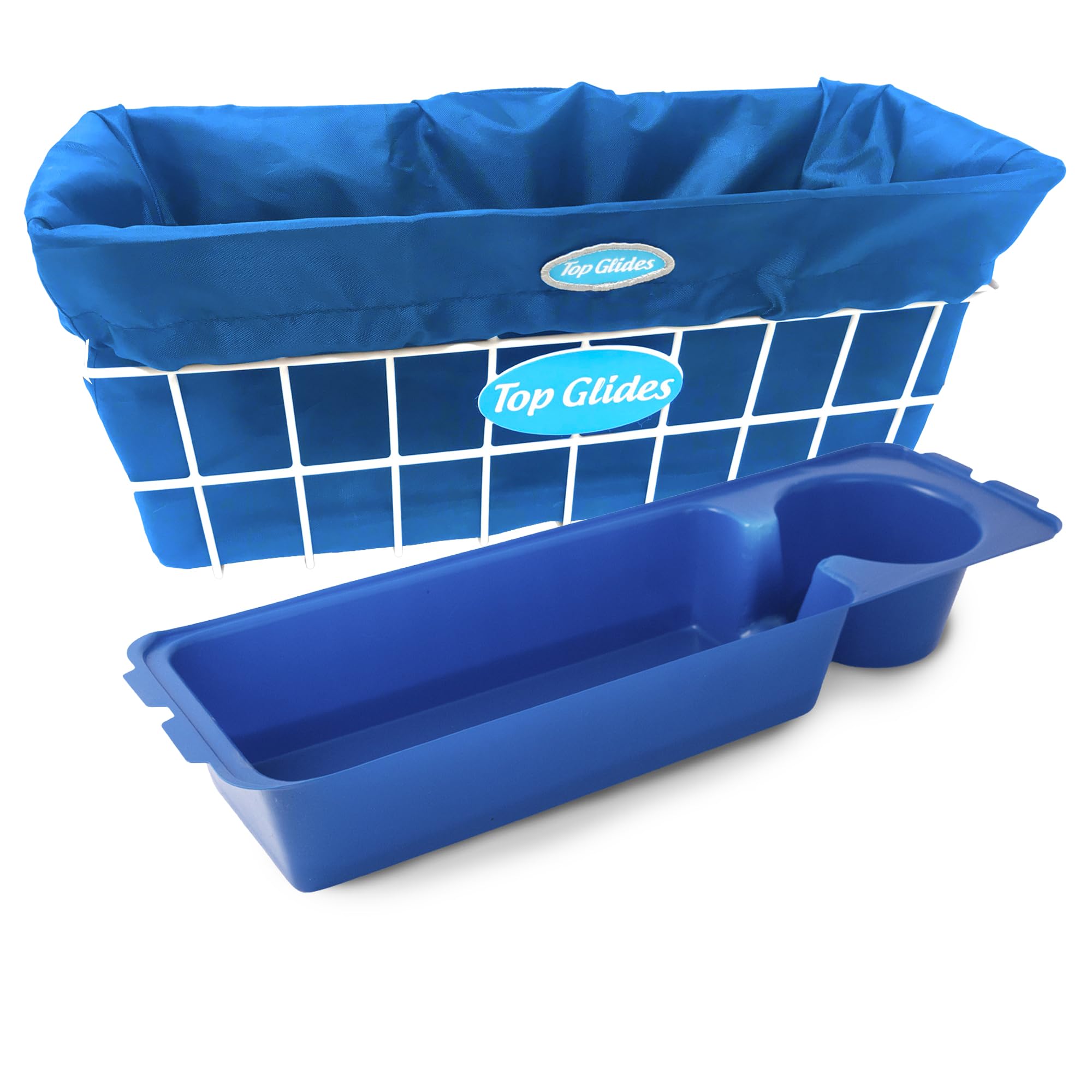 Bundle: Premium Wire Walker Basket with Free Washable Basket Liner (Blue)