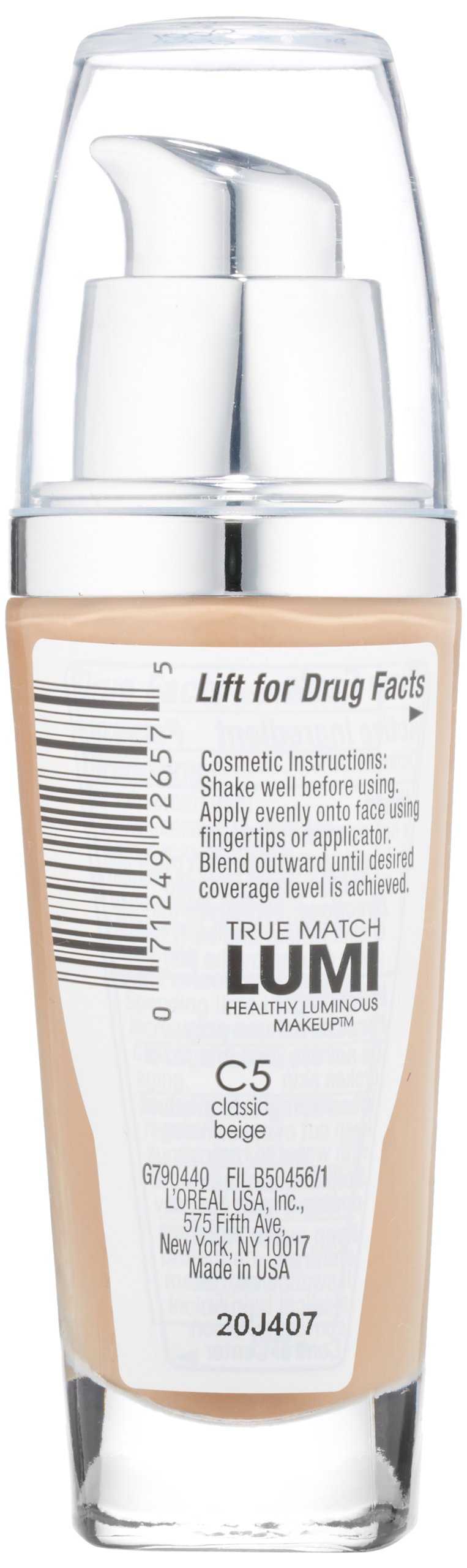 L'Oréal Paris True Match Lumi Healthy Luminous Makeup, C5 Classic Beige, 1 fl; oz. (Pack of 2)