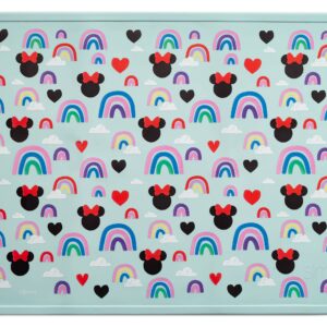 Simple Modern Silicone Placemat for Baby, Toddlers, Kids | Non-Slip Baby Eating Table Food Mat for Restaurants and Dining Table | Piper Collection | Minnie Mouse Rainbows