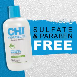 CHI HydrateCare Hydrating Shampoo, Balances Hair Moisture and Protects Against Damage and Hair Breakage, Sulfate, Paraben, & Cruelty-Free, 12 Oz