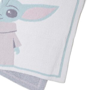 Barefoot Dreams CozyChic Grogu Stroller Blanket, Throw Blanket, Disney Blanket - 30” x 40”, Cream Multi