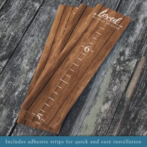 Farmhouse Style Wooden Kids Growth Chart Ruler for Boys and Girls (Rustic Brown - WHT)