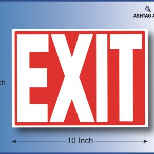 3 x Exit Sign Stickers, Exit Signs Designed as per NFPA Safety Standards (10 x 7 inches) Premium UV Protected, Strong Adhesive Vinyl Scratch, Fade Resistance and Spill Proof, Indoor and Outdoor