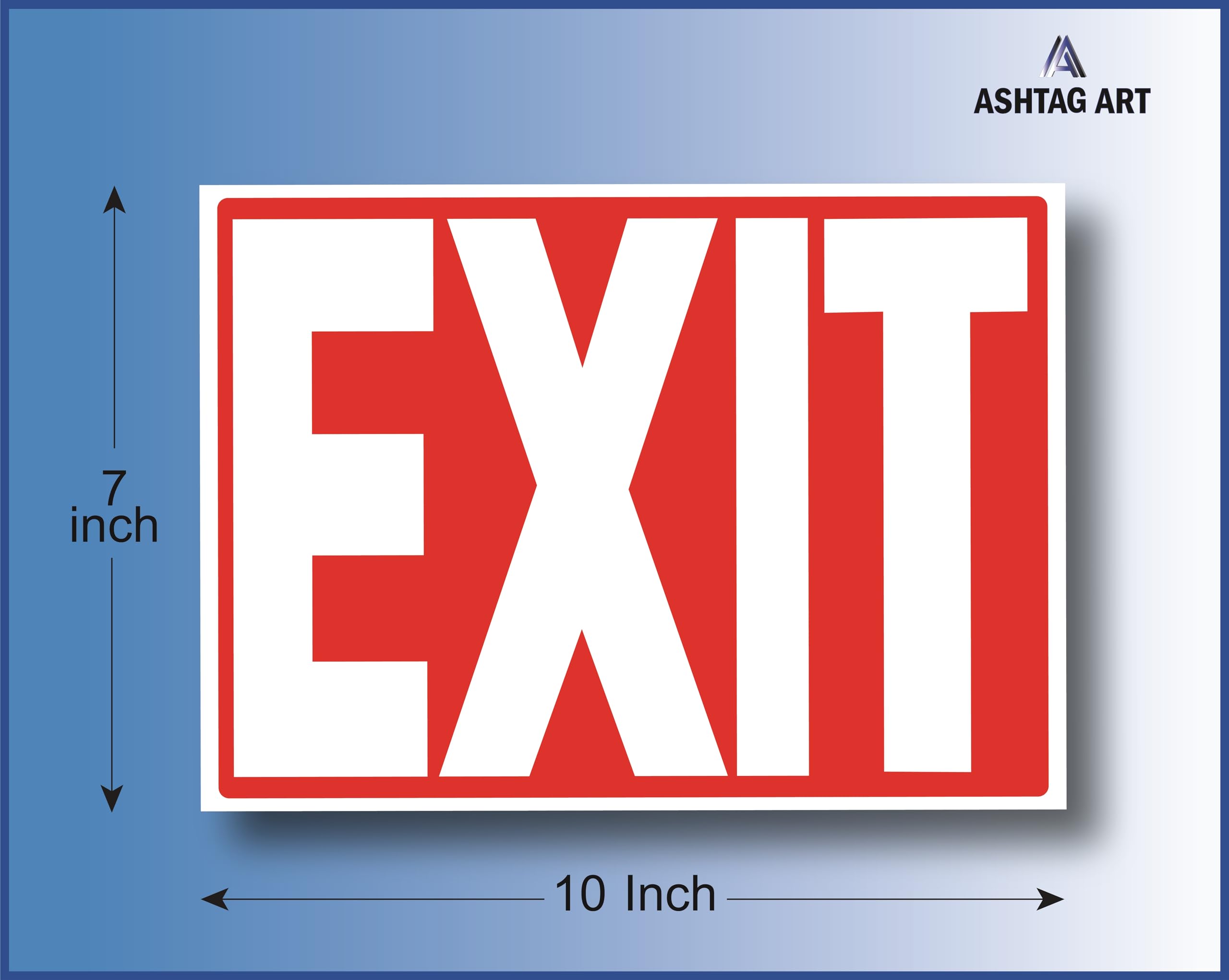 3 x Exit Sign Stickers, Exit Signs Designed as per NFPA Safety Standards (10 x 7 inches) Premium UV Protected, Strong Adhesive Vinyl Scratch, Fade Resistance and Spill Proof, Indoor and Outdoor