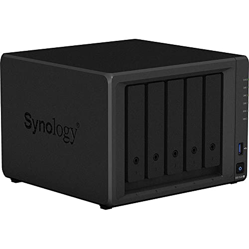 Synology DiskStation DS1520+ NAS Server with Celeron 2.0GHz CPU, 8GB Memory, 90TB HDD Storage, 1TB M.2 NVMe SSD, 4 x 1GbE LAN Ports, DSM Operating System