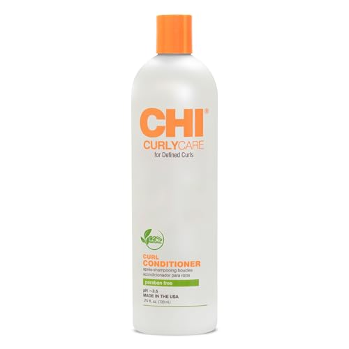 CHI CurlyCare Curl Conditioner, Hydrates Curls, Reduces Frizz & Increases Elasticity & Strength, Sulfate, Paraben, & Cruelty-Free, 25 Oz