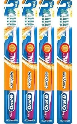 Oral-B Complete Deep Clean Toothbrush, 35 Soft (Colors Vary) - Pack of 4