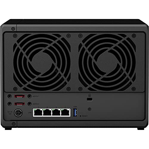 Synology DiskStation DS1520+ NAS Server with Celeron 2.0GHz CPU, 8GB Memory, 90TB HDD Storage, 1TB M.2 NVMe SSD, 4 x 1GbE LAN Ports, DSM Operating System