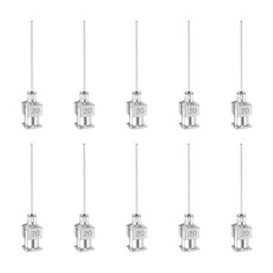 harfington 10pcs 20gauge stainless steel dispensing needles, 1" all metal glue needle tube blunt tips luer lock for thick liquids, ink, glue, lab use