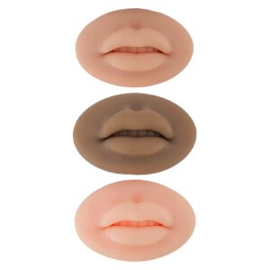 3pcs fake lips,3d silicone lips for makeup practice,soft silicone fake lips tattoo practice skins training for permanent makeup tattoo practice