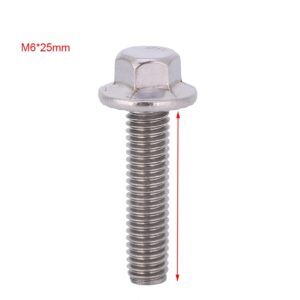 Hardware Fixing Spare Screws 10pcs/Lot M6 tornillos Stainless Steel SS304 Hex Flange Screws Cap Washer Head Bolts Fastener vis tete creuse (Length : 16mm)