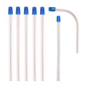 bag of 100 dental disposable saliva ejectors dental suction tips, saliva aspirator tube & evacuation suction tips, clear body with white/blue tips (blue)