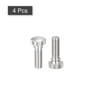 uxcell Knurled Thumb Screws, M6x16mm Brass Shoulder Bolts Grip Knobs Fasteners, Nickel Plated 4Pcs