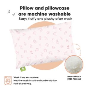 KeaBabies Toddler Pillow with Pillowcase - 13x18 My Little Dreamy Pillow - Organic Cotton Toddler Pillows for Sleeping, Kids Pillow, Travel Pillows for Sleeping, Mini Pillow, Toddler Bed Pillows