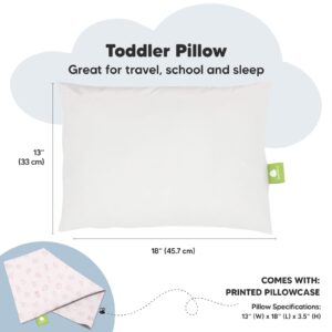 KeaBabies Toddler Pillow with Pillowcase - 13x18 My Little Dreamy Pillow - Organic Cotton Toddler Pillows for Sleeping, Kids Pillow, Travel Pillows for Sleeping, Mini Pillow, Toddler Bed Pillows