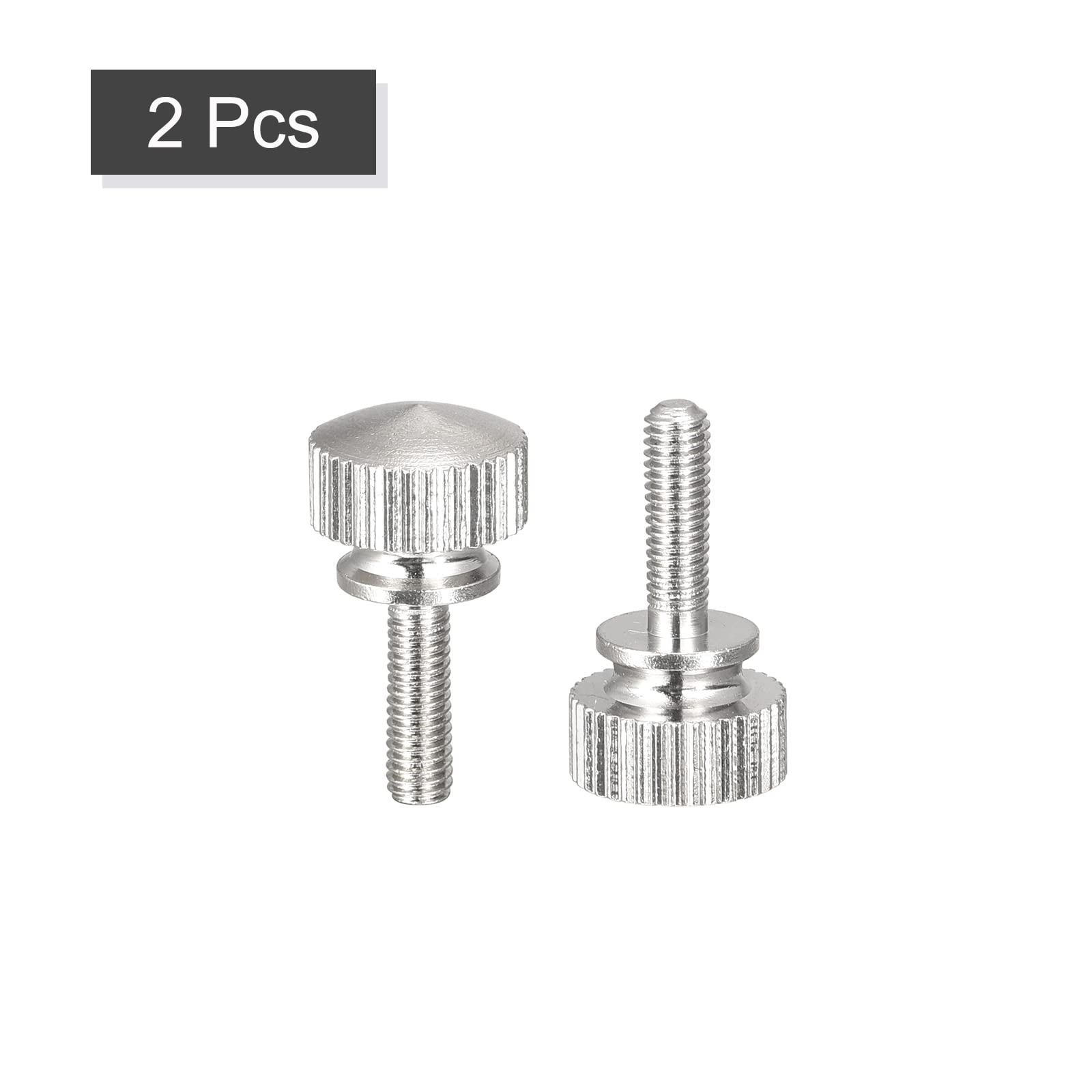 uxcell Knurled Thumb Screws, M3x10mm Brass Shoulder Bolts Grip Knobs Fasteners, Nickel Plated 2Pcs