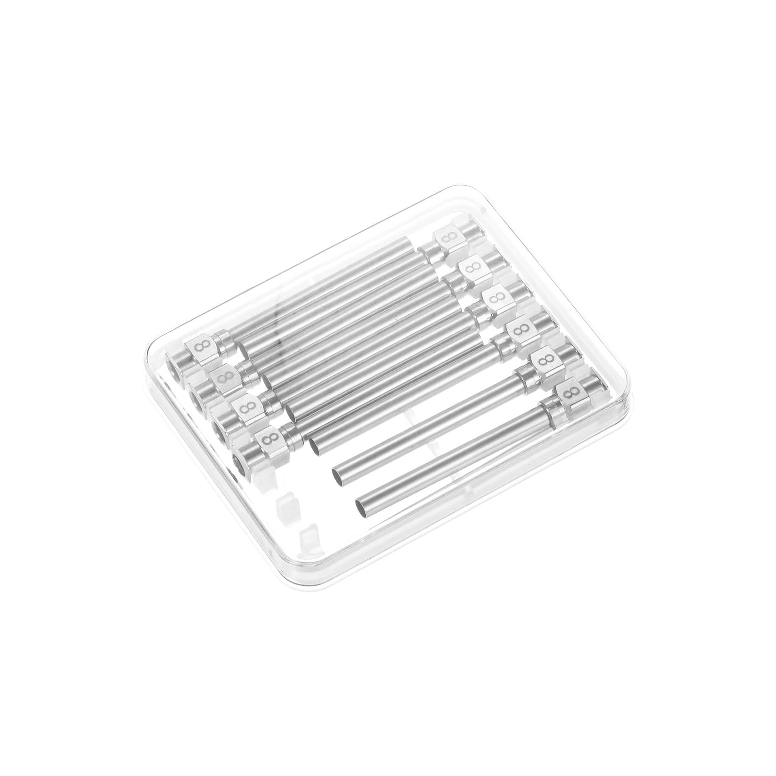 HARFINGTON 10pcs 8Gauge Stainless Steel Dispensing Needles, 1 1/2" All Metal Glue Needle Tube Blunt Tips Luer Lock for Thick Liquids, Ink, Glue, Lab Use