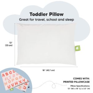 KeaBabies Toddler Pillow with Pillowcase - 13x18 My Little Dreamy Pillow - Organic Cotton Toddler Pillows for Sleeping, Kids Pillow, Travel Pillows for Sleeping, Mini Pillow, Toddler Bed Pillows