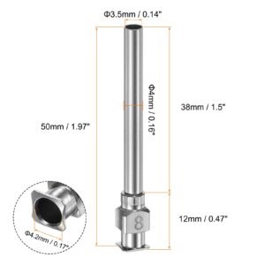 HARFINGTON 10pcs 8Gauge Stainless Steel Dispensing Needles, 1 1/2" All Metal Glue Needle Tube Blunt Tips Luer Lock for Thick Liquids, Ink, Glue, Lab Use