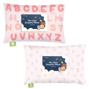 KeaBabies Toddler Pillow with Pillowcase - 13x18 My Little Dreamy Pillow - Organic Cotton Toddler Pillows for Sleeping, Kids Pillow, Travel Pillows for Sleeping, Mini Pillow, Toddler Bed Pillows