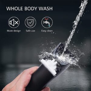 MOKEMAKE Men's Body Hair Trimmer - Electric Razor Shavers, Waterproof, IPX7, for Pubic Hair Trimming, with Charging Dock