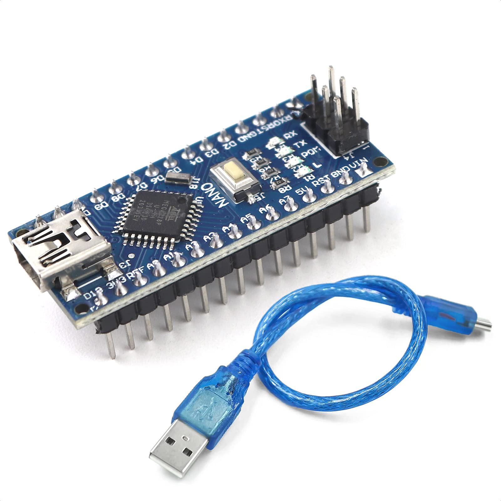 TISEKER Mini Nano V3.0 ATmega328P Microcontroller Board with USB Cable for Arduino