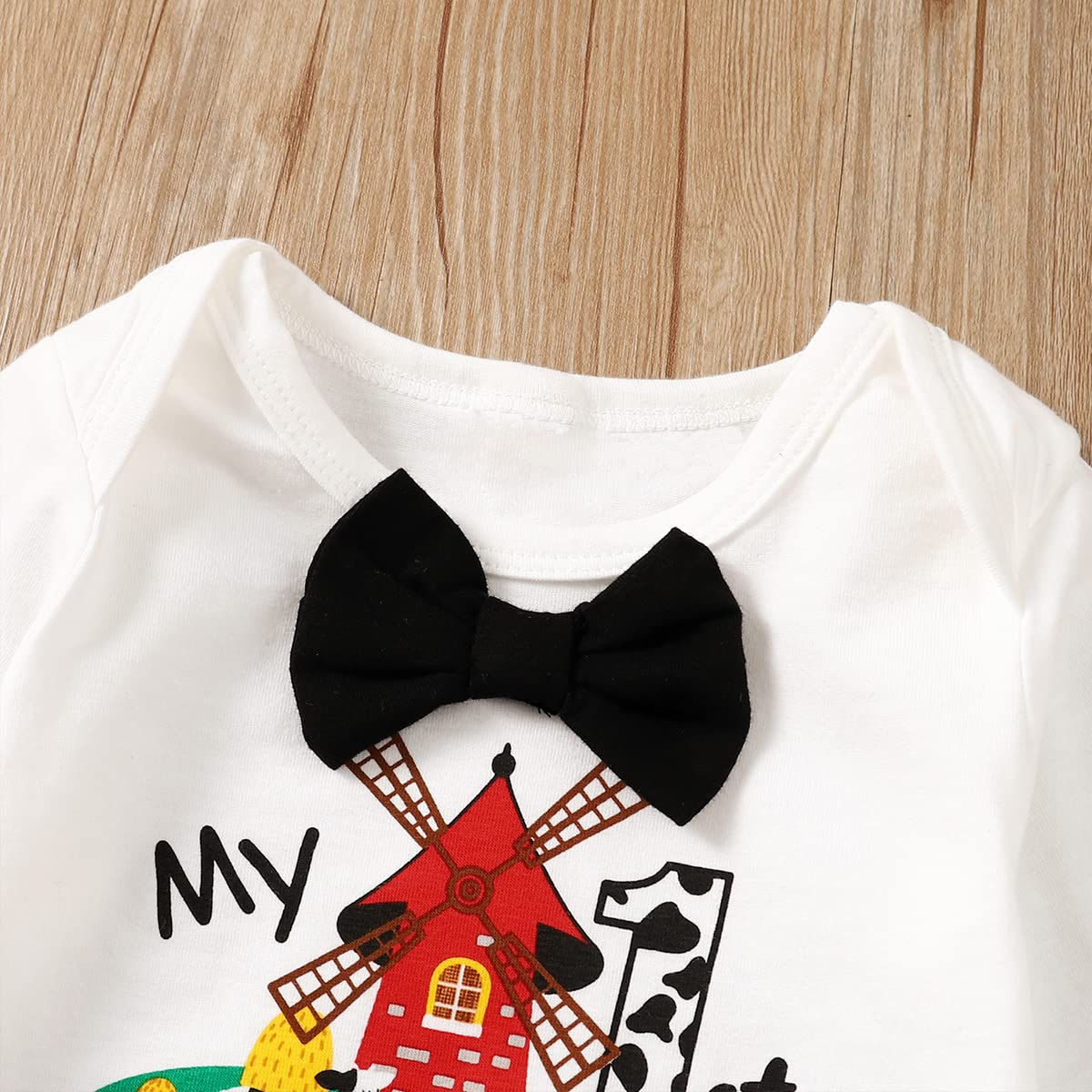 Baby Boy Birthday Outfit 1st Birthday Outfit Boy Farm 1st Birthday Outfit (Black,12-18 Months)