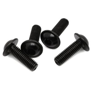 M8 x 16mm Flanged Button Head Socket Cap Screws, Black Oxide, Full Thread, Allen Socket Drive, 304 Stainless Steel, 20 PCS