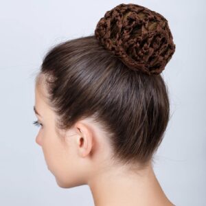 Ballet Hair Bun Covers and Nets - 8 Pieces Invisible Hair Nets for Dance, Women, and Girls (Simple Style)