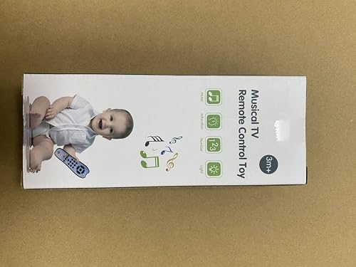 Baby Realistic TV Remote Control Toy with Light and Sound, Upgrade Adjustable Volume, Early Educational Musical Toys with 3 Language English,French and Spanish Gift Toy for 3+ Months Boys or Girls