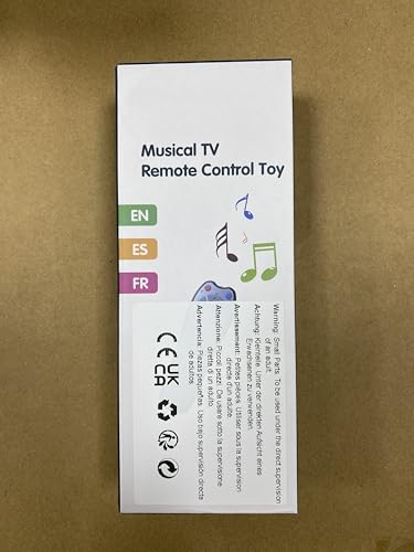 Baby Realistic TV Remote Control Toy with Light and Sound, Upgrade Adjustable Volume, Early Educational Musical Toys with 3 Language English,French and Spanish Gift Toy for 3+ Months Boys or Girls