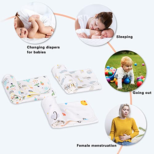 Baby Portable Changing Pad Waterproof Diaper Changing Mat Travel 3 Pack Washable Mattress Pad Reusable Under Pads Changing Pad Liners 22" x 27.5"